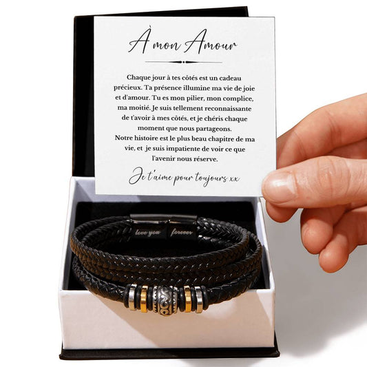 Bracelet Gravé pour Homme - Cadeau de Complicité avec Message Romantique - Barodera